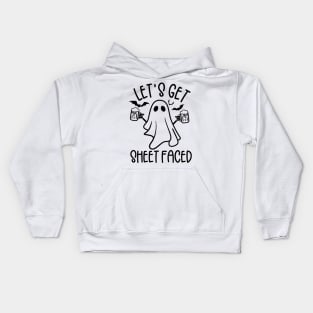 Let's get Sheet Faced, ghost, Halloween, funny halloween, drinking, alcohol Kids Hoodie